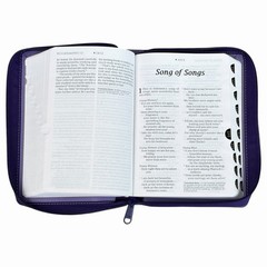 NLT New Living Translation Diamond Lavender Leatherlike Zippered Bible w/ Index