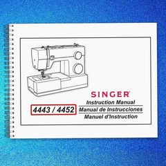 SINGER HEAVY DUTY 4443 4452 Sewing Machine User Manual Instructions, Wire-Bound