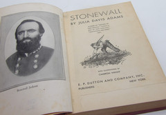 Stonewall by Julia Davis Adams Hardback Book Vintage 1931 Stonewall Jackson