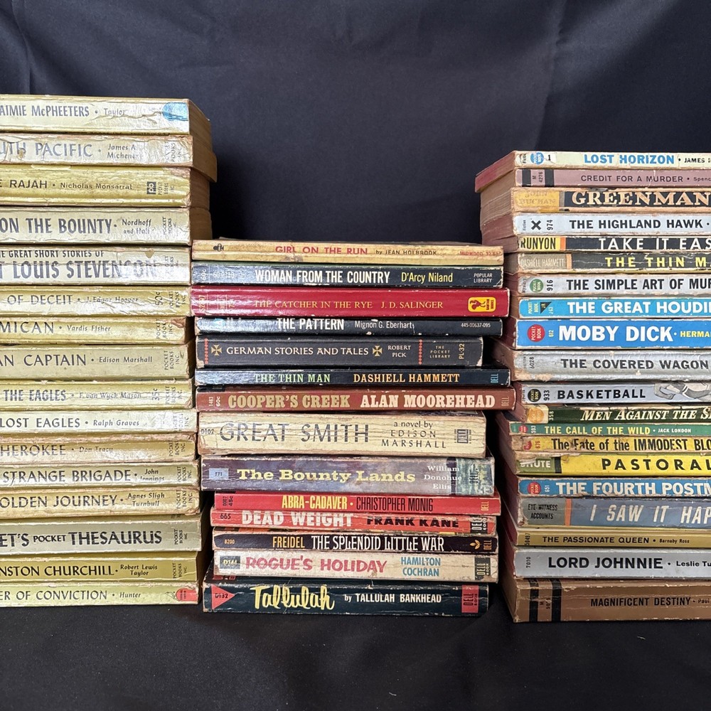 Lot~ 50 Vintage Pulp Paperbacks Crime Mystery Classic 1950s Pocket Cardinal Dell