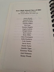 Avery High School Class of 2003 Cookbook ~ Avery, Texas
