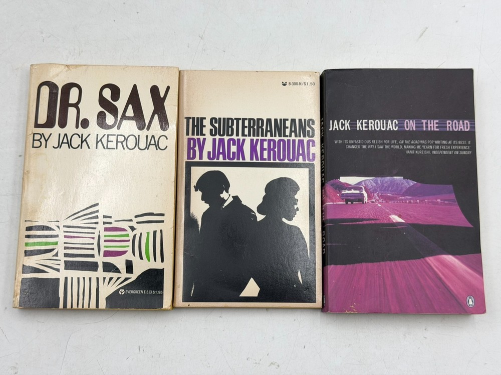Jack Kerouac Paperback Lot 3 Books-Dr.Sax, On the Road, The Subterraneans