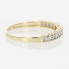 .19ctw Diamond Pavé Milgrain Scroll Wedding Band Ring 14k Yellow Gold Size 7.75