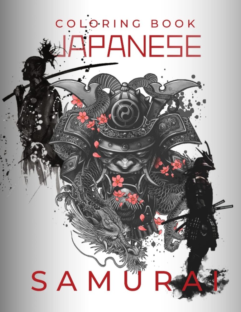 Japanese Coloring Book Samurai Coloring Pages for Adults Teens with Japan Lo…