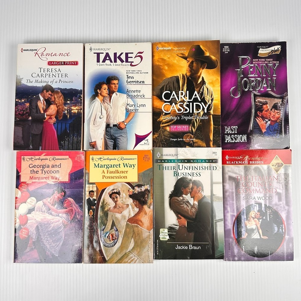 8x Harlequin Romance Paperback Books/Novels – Multiple Titles & Authors