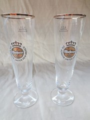 Warsteiner (Warstein) – Set of 2 – German Beer Glasses 0.2 Liter – „Tulip” – NEW