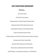1611 KJV Facsimile w/ Apocrypha: Original Spellings & Art Work (11x7x1.5)