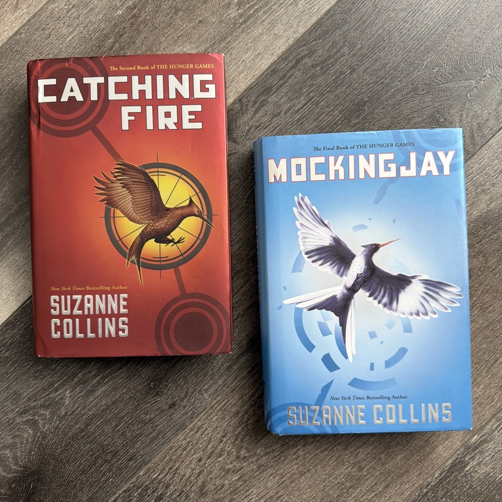 Lot of 2 Hunger Games Catching Fire & MockingJay Hardcover First Editions HC DJ