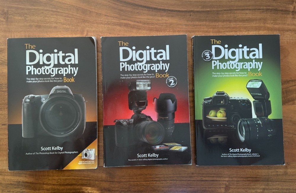Scott Kelby The Digital Photography Book Lot – Volumes 1, 2, & 3 – Paperback