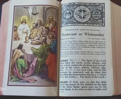 ANTIQUE CATHOLIC LATIN ENGLISH MISSAL; FINE BINDING; TLM BRIGHT GILT; CA.. 1962