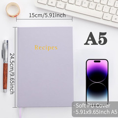 Recipe Book to Write in Your Own Recipes with 62 Blank Pages (Purple)