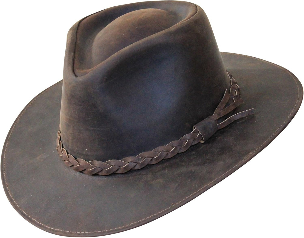 Premium Leather Fedora – Wide Brim Hat Leather – Water Resistant