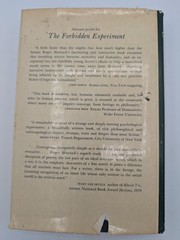 The Forbidden Experiment by Roger Shattuck – Hardcover