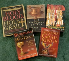 Holy Grail: Lot Of 5 books, 3 HC & 2 PB, LN. Gardner, Baigent, Barber, Sinclair
