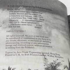 Vietnam River Warfare 1945-1975 Book Military History Vintage Blandford Press