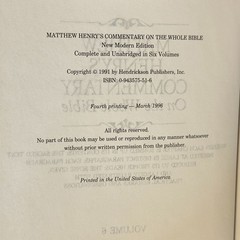 Matthew Henrys Commentary on the Whole Bible 6 Volume Set HC New Modern Edition