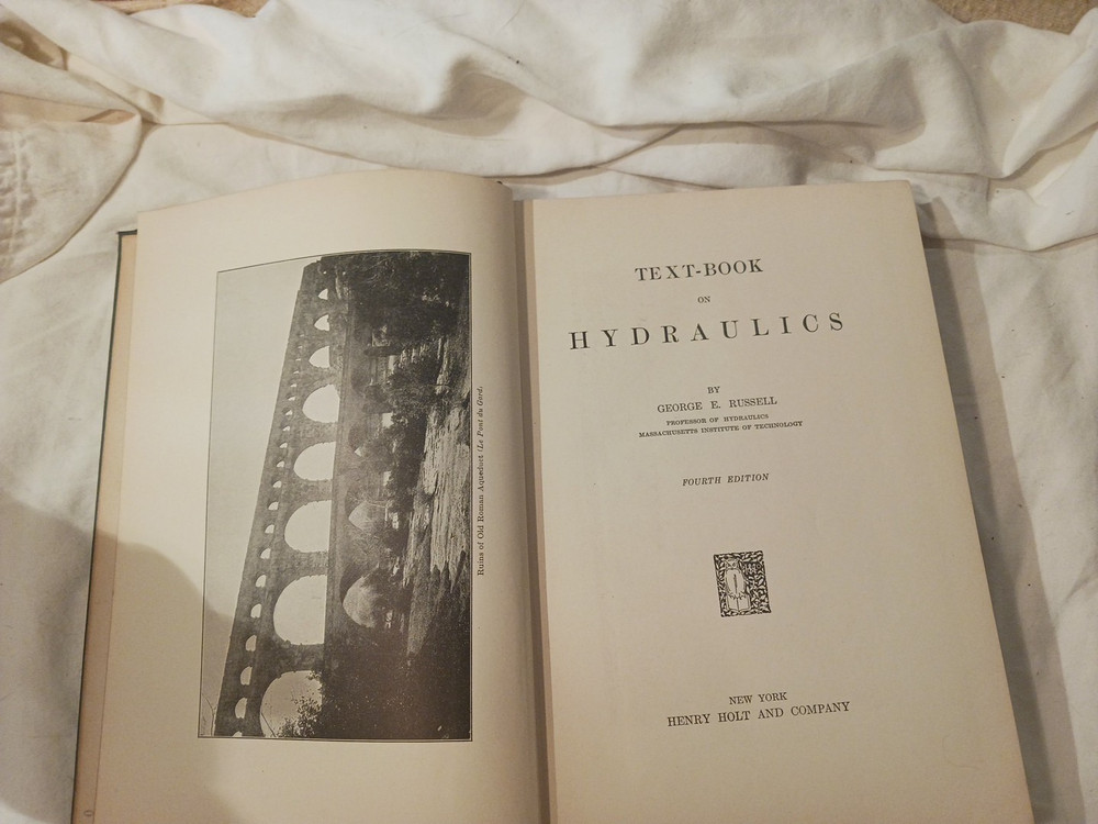 Text-book on Hydraulics by George E. Russell in hardcover copyright 1937 #S6