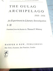RARE 1ST EDITION! The Gulag Archipelago 1 by Aleksandr I. Solzheitsyn A GREAT PB