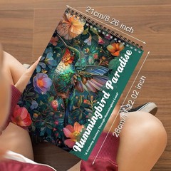 Humming Bird Adult Coloring Book Spiral Bound Mindfulness Adult Coloring Book fo