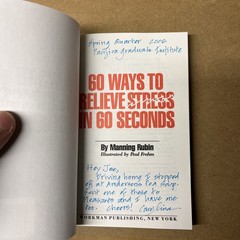 60 Ways to Relieve Stress in 60 Seconds by Manning Rubin (Paperback 1993) Good