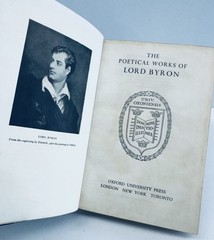 Lord Byron Poetical Works 1945 Oxford Univ Press Fine Leather Binding Gilt Spine