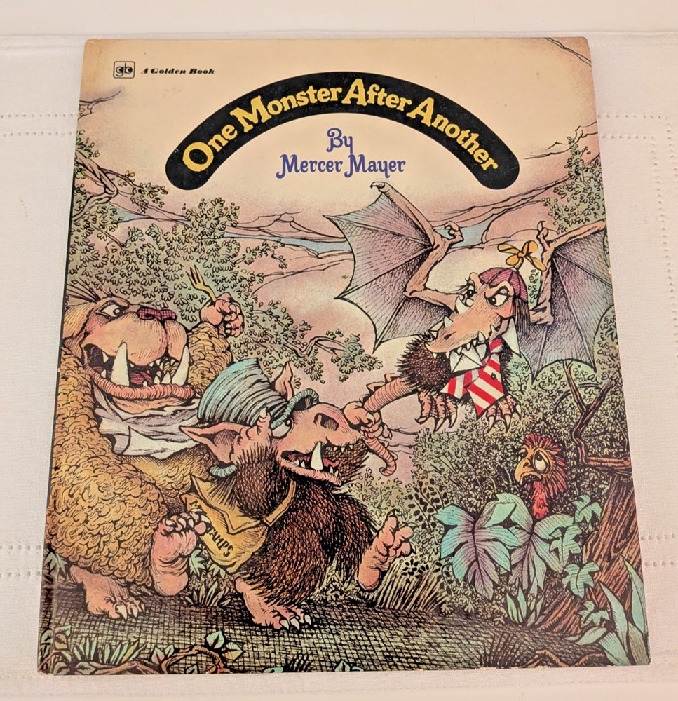 Vintage 1974 One Monster After Another Illustrated Hardcover A Golden Book 1stED