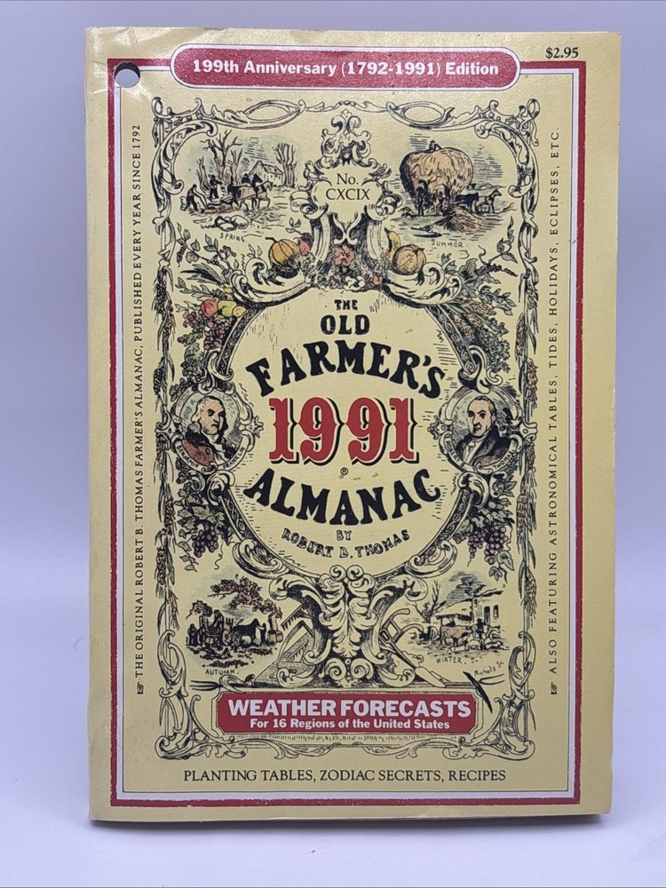 The Old Farmer’s Almanac 1991 The 199th Anniversary Issue 1792 – 1999 Like New