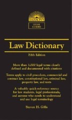 Law Dictionary (Barron’s Legal Guides) – Vinyl Bound By Steven Gifis – VERY GOOD
