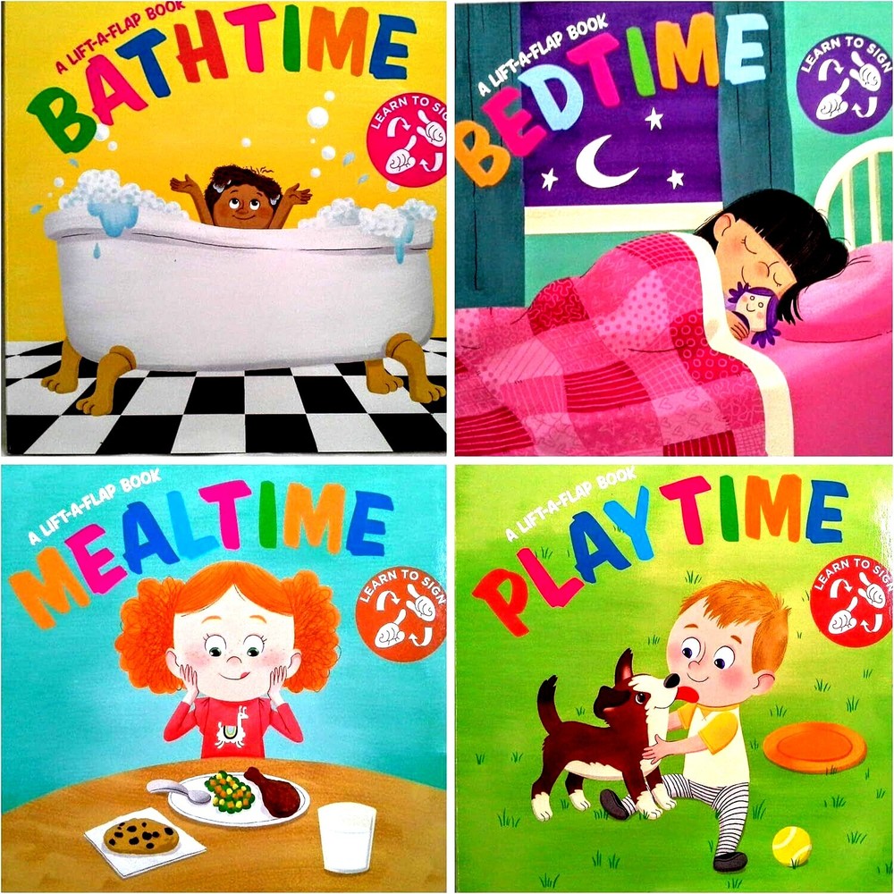 A Lift-A-Flap Learn to Sign Children’s Stories Board Books CHOICE – 4 Pre-K NEW!