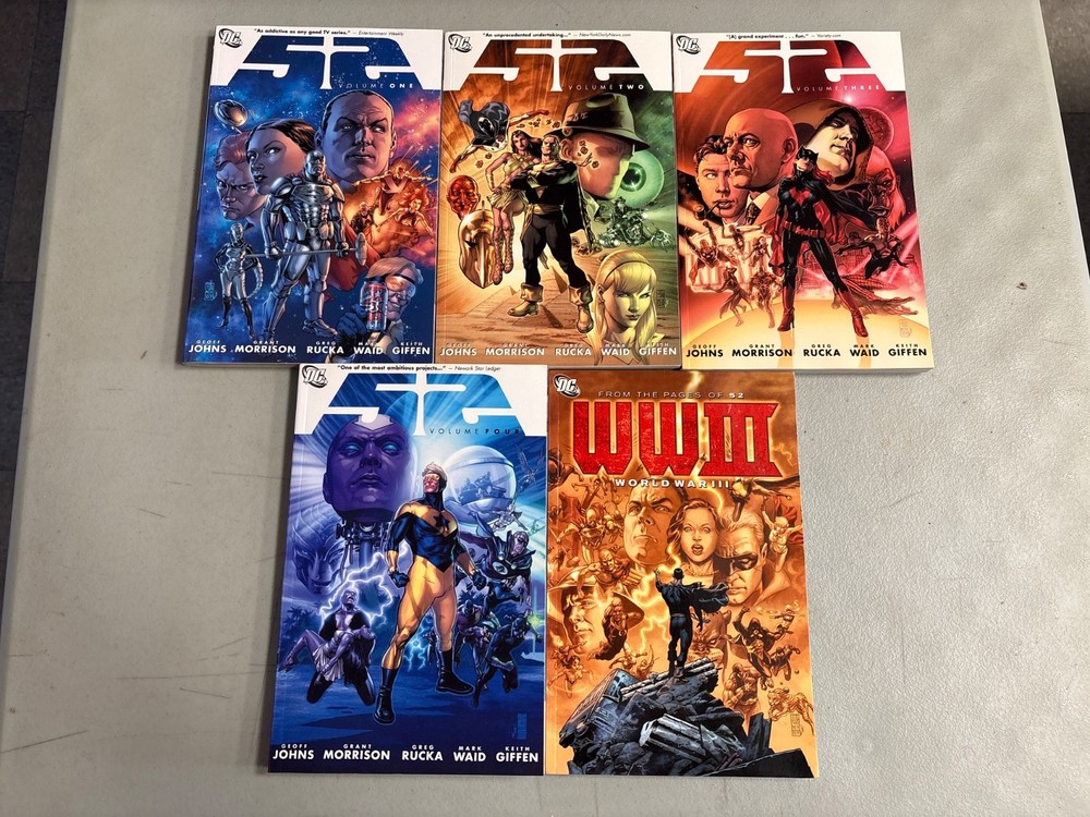 DC COMICS 52 VOLUME 1 2 3 4 TRADE PAPERBACK SET + WORLD WAR III SET