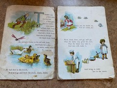 Nursery Rhymes from Mother Goose Lithographed on linen Indestructible 1890s