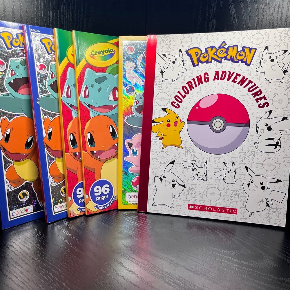 Pokémon Coloring Book Bundle Set of 6 – Crayola, Bendon, Scholastic