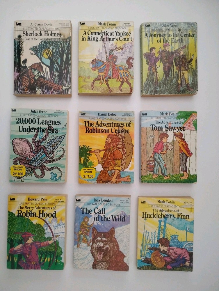 Lot Moby Books Illustrated Classic Editions Vintage Mini Twain Doyle Verne + PB