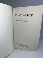 Conspiracy by Anthony Summers 1st Edition 1980 Hardcover
