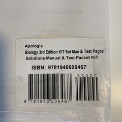 Apologia Biology Solutions Manual & Tests Packet Kit Sealed Cut Cover