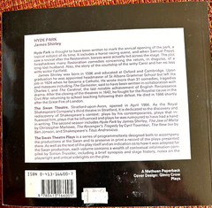 HYDE PARK (RSC SWAN THEATRE PLAYS) By James Shirley — New, Unread Copy of Play