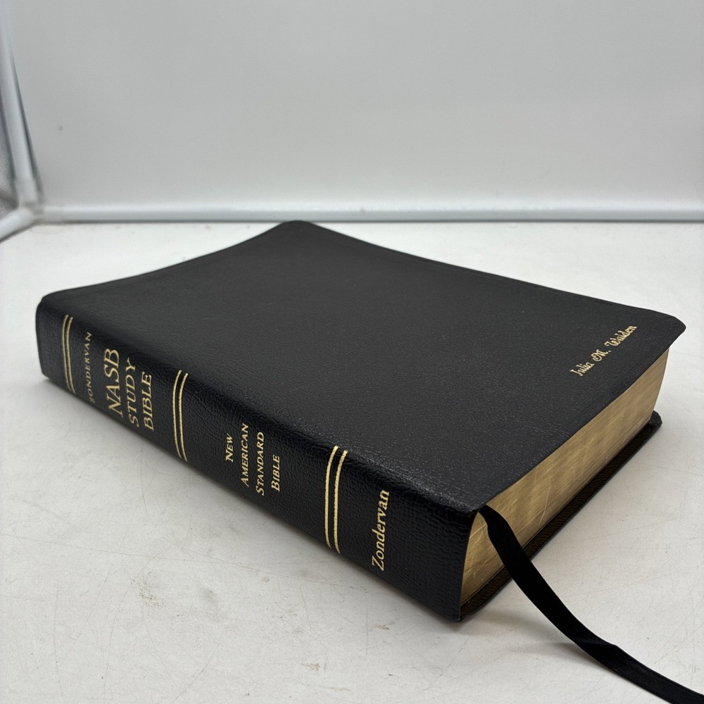1999 Zondervan NASB STUDY BIBLE Black Bonded Leather D Red Letter USA