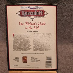 Van Richten’s Guide to the Lich Ravenloft #9412 RS1 AD&D 2e Dungeons and Dragons