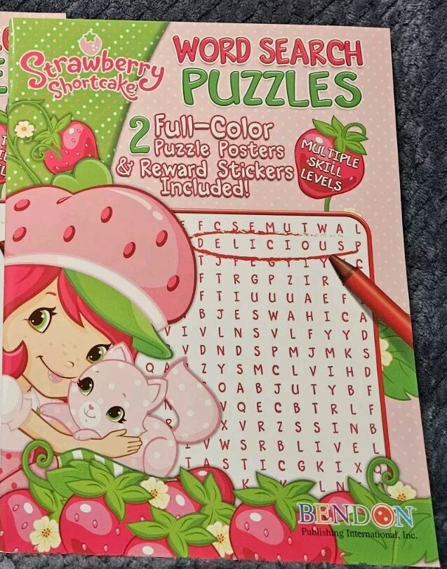 Strawberry Shortcake Word Search Puzzles American Greetings Book Stickers Poster