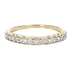 .18ctw Diamond Pavé Milgrain Scroll Wedding Band Ring 14k Yellow Gold Size 6
