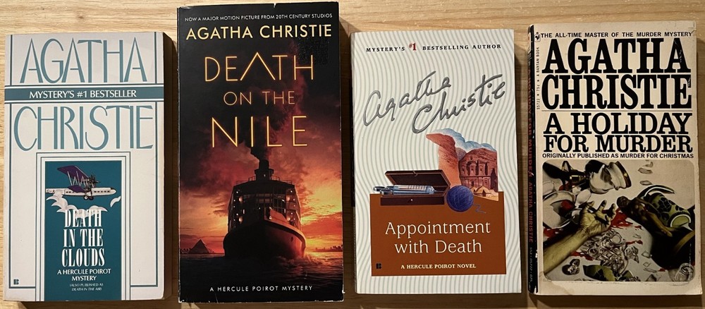 Lot of 4 Agatha Christie: Death Clouds~Nile~Appointment~Holiday Murder(Poirot)PB