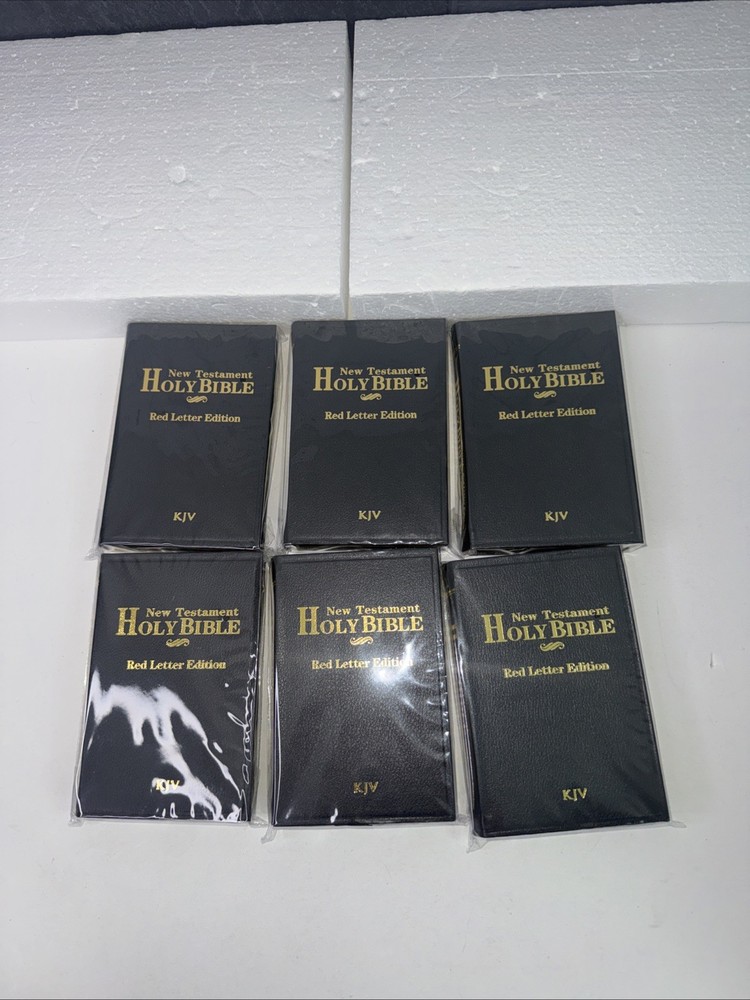 Holy Bible New Testament KJV Black Mini Leatherette Cover 4.5” x 3” Set of 6