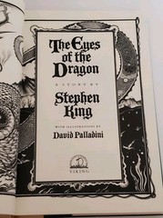 The Eyes of the Dragon Stephen King 1987 Hardcover 1st Edition EBC DJ Vtg Good