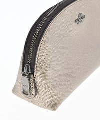 Coach Gold Leather Zip Pouch Women 7in x 4.3in x 2.4in Auth