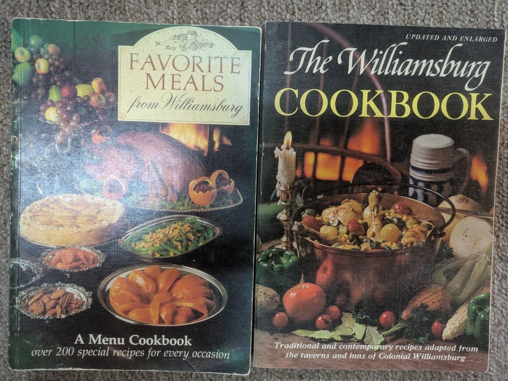 Lot Of 2 VINTAGE Williamsburg Cookbooks – Favorite Meals (1984) & Cookbook 1976