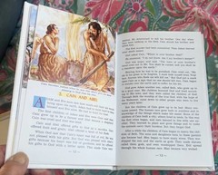 CATHOLIC PICTURE BIBLE – WHITE LEATHER, GILDED PAGE EDGES