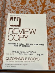 The New York Times Book of Antiques Marvin D. Schwartz Betsy Wade 1972 HCDJ