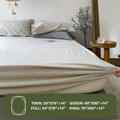 100% Linen Fitted Sheet King, 14 Inch Deep Pocket Mattress