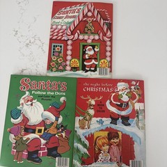 Lot of 3 Vintage Santa Christmas Coloring Books – Rand McNally – Unused