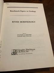 River Morphology Hardcover Stanley A. Schumm